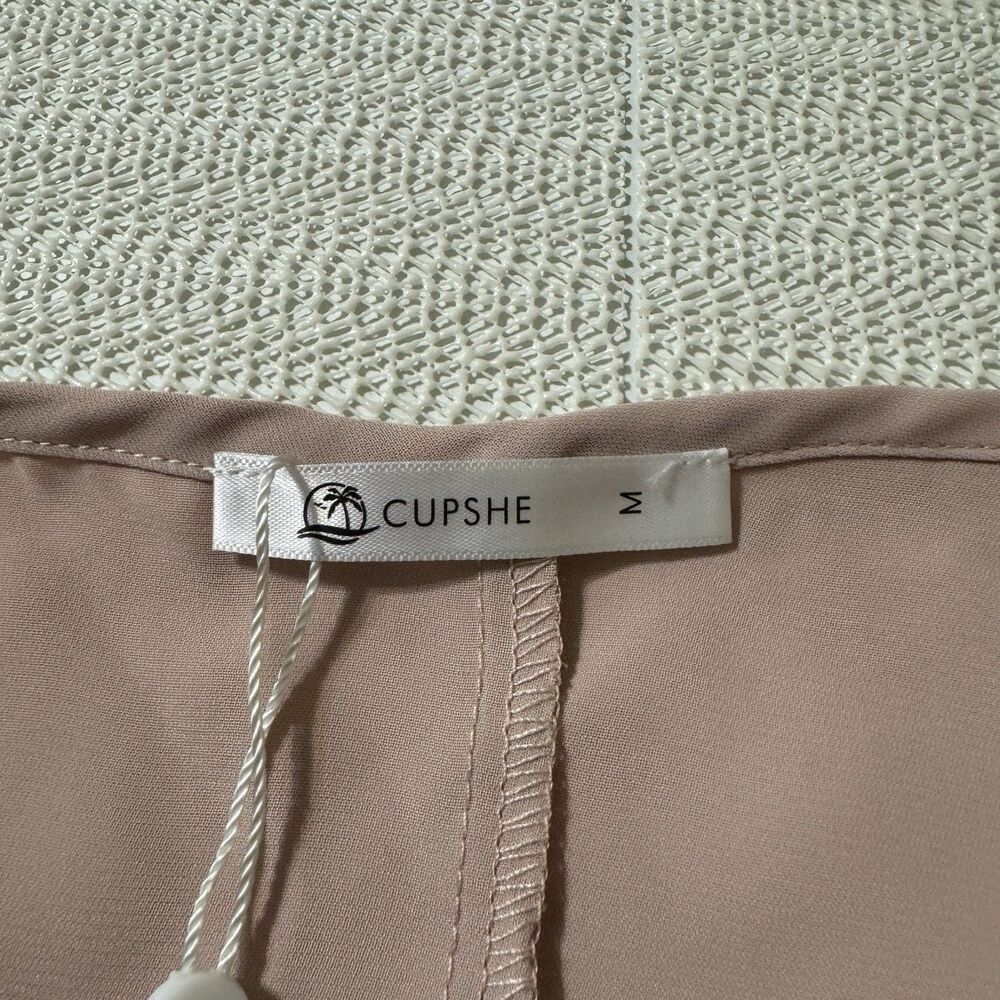 Cupshe Women’s Blush Pink Lace Trim Satin Camisole Tank Top Size M NWT - Picture 8 of 11